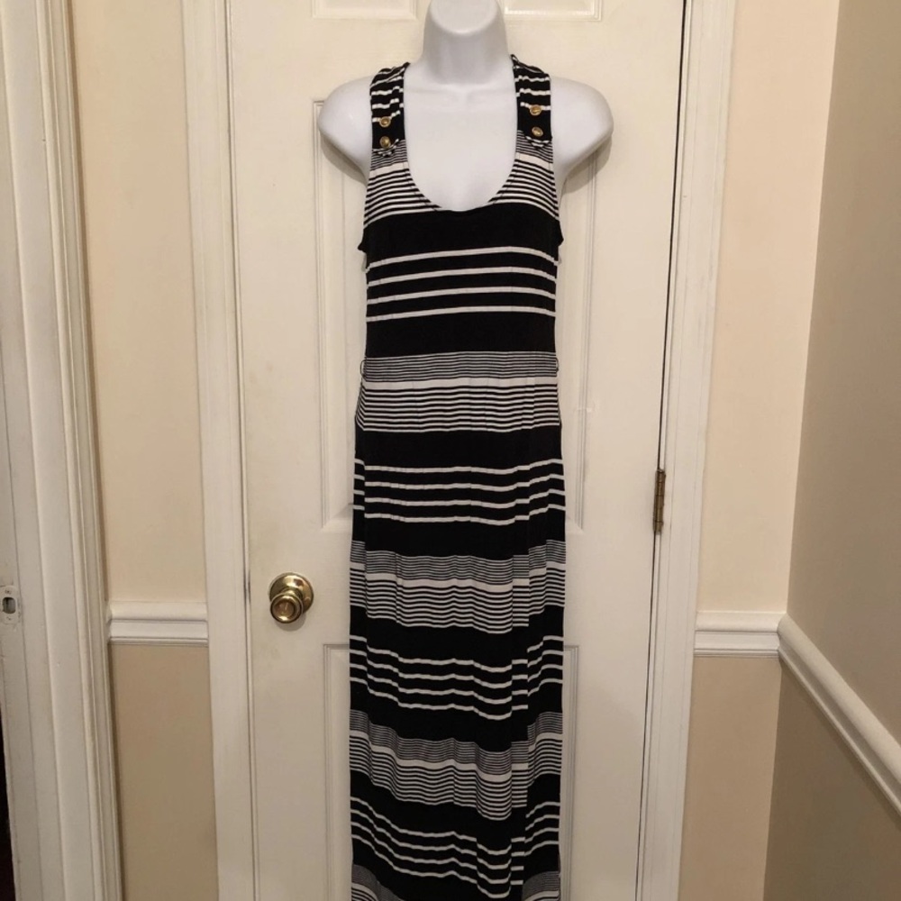 Jealous Tomato Monochrome Striped Maxi Dress